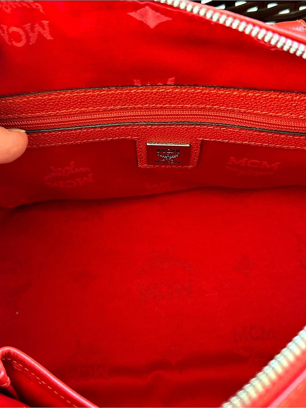 MCM Red Satchel with Matching Wallet - Picture 6 of 11